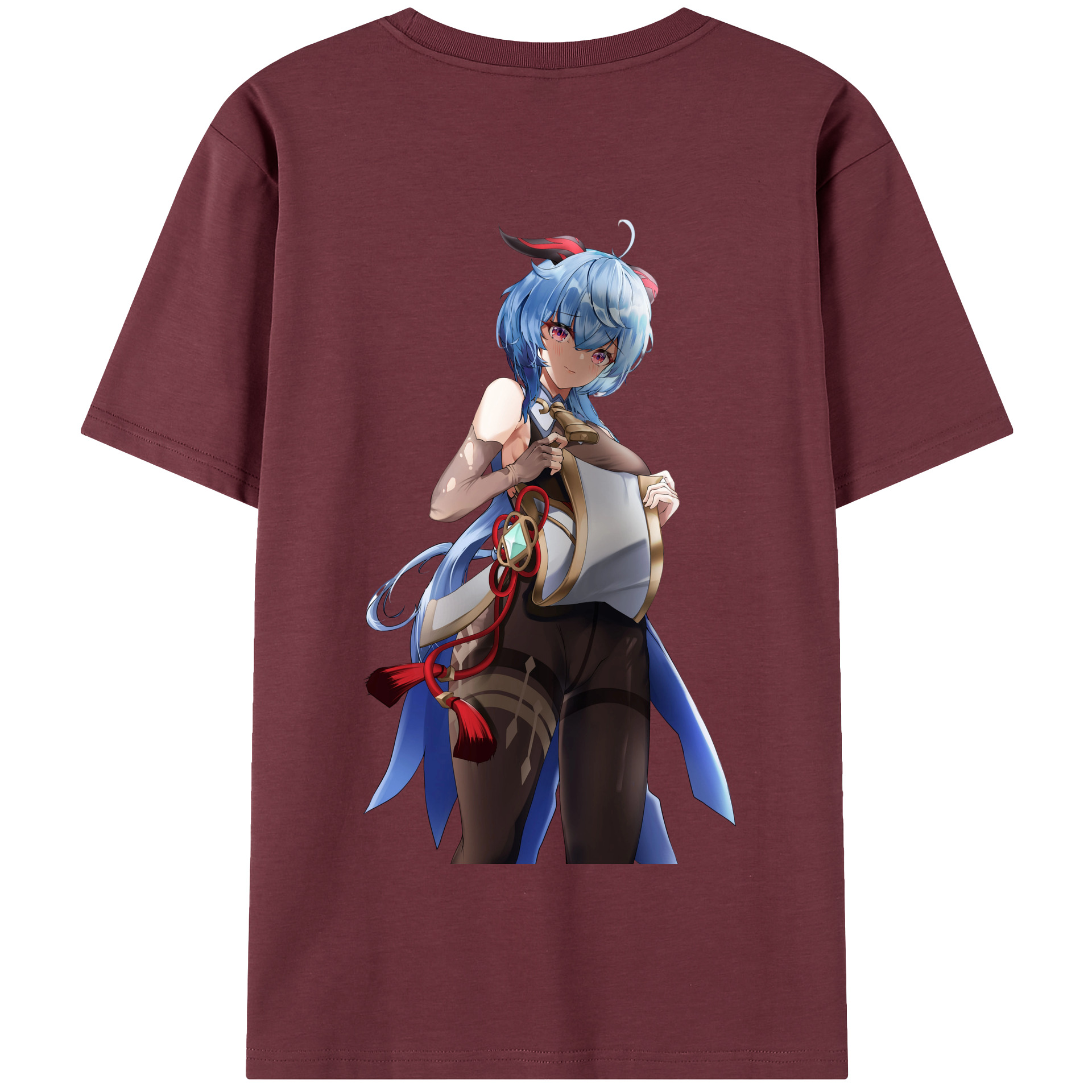 げんし神 甘雨 かんう genshin Ganyu 綿100％半袖Tシャツ（背面プリント）